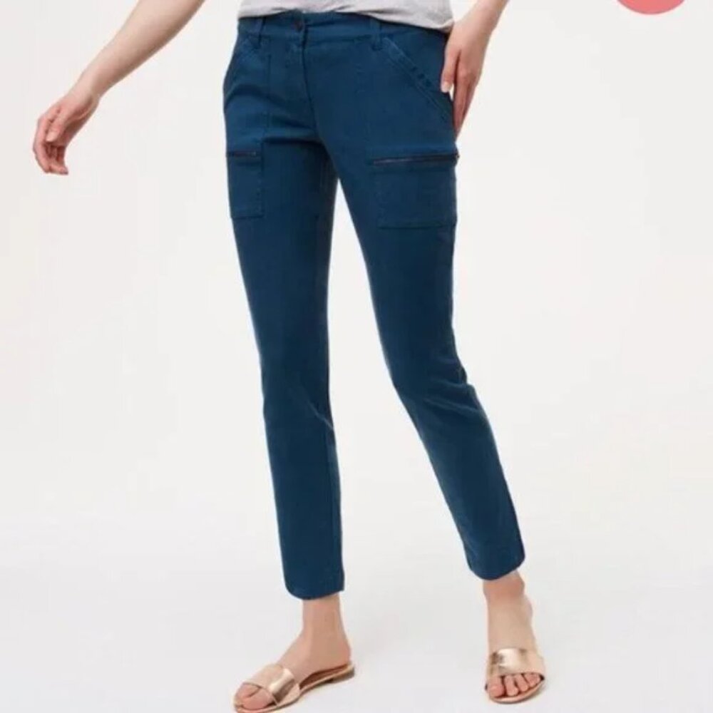 Ann Taylor Marisa fit ankle zip moto ankle crop patch pocket skinny utility pant - Picture 2 of 8